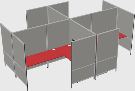 Modern modular quad l-shaped panel system