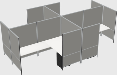 Modern modular quad l-shaped panel system