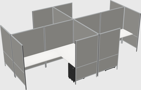 Modern modular quad l-shaped panel system