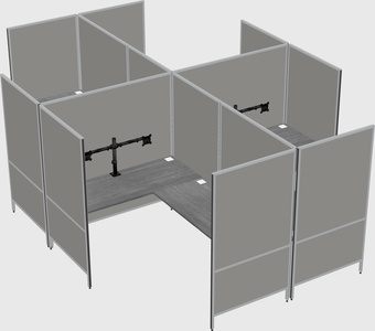 Modern modular quad l-shaped panel system