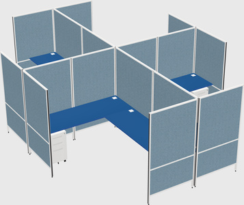 Modern modular quad l-shaped panel system