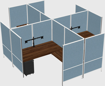 Modern modular quad l-shaped panel system