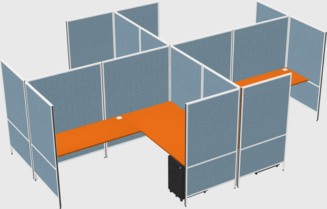 Modern modular quad l-shaped panel system