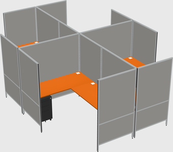 Système de panneaux modulaires modernes en forme de l quadruple