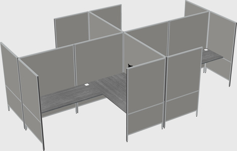 Modern modular quad l-shaped panel system