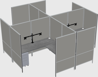 Modern modular quad l-shaped panel system