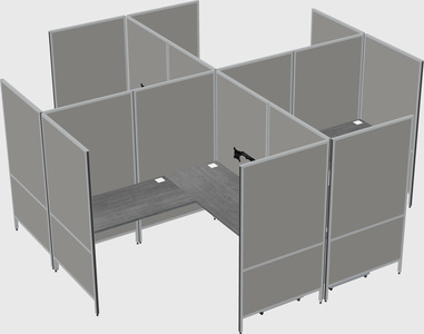 Modern modular quad l-shaped panel system