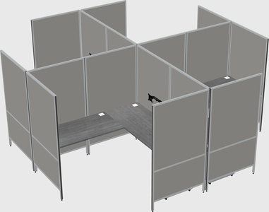 Modern modular quad l-shaped panel system