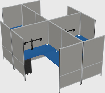 Système de panneaux modulaires modernes en forme de l quadruple