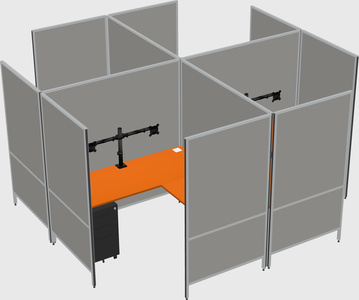 现代模块化四边形l型面板系统