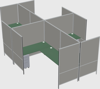 Modern modular quad l-shaped panel system