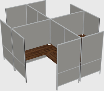Modern modular quad l-shaped panel system