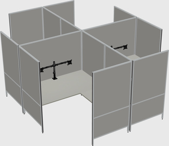 Système de panneaux modulaires modernes en forme de l quadruple