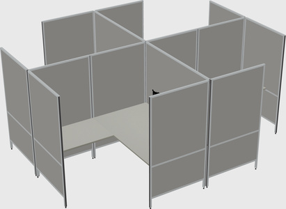 Système de panneaux modulaires modernes en forme de l quadruple
