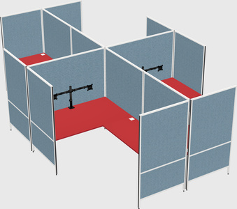 Modern modular quad l-shaped panel system