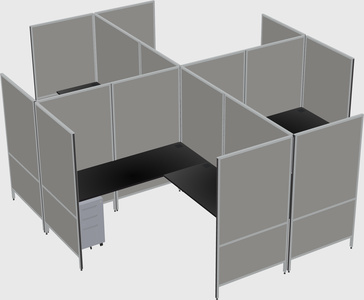 Modern modular quad l-shaped panel system