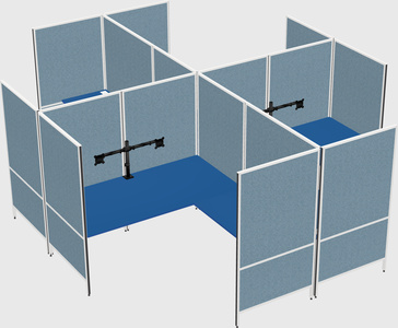 Modern modular quad l-shaped panel system