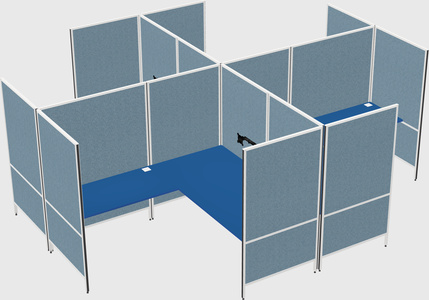 Modern modular quad l-shaped panel system