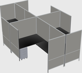 Modern modular quad l-shaped panel system