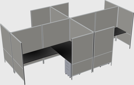 Modern modular quad l-shaped panel system