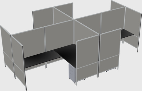 Modern modular quad l-shaped panel system