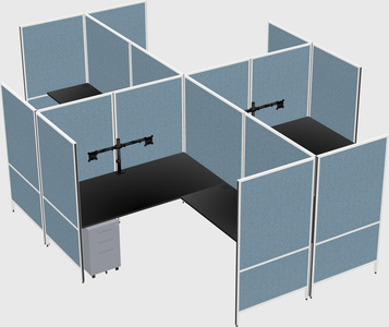 Modern modular quad l-shaped panel system