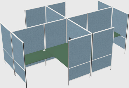 Modern modular quad l-shaped panel system