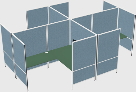Modern modular quad l-shaped panel system