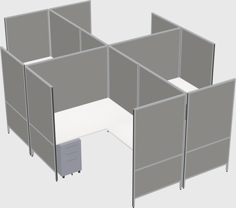 Modern modular quad l-shaped panel system