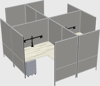 Modern modular quad l-shaped panel system