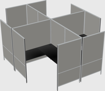 Modern modular quad l-shaped panel system