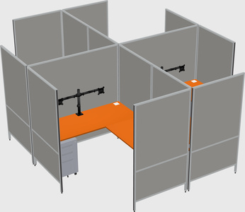 Système de panneaux modulaires modernes en forme de l quadruple