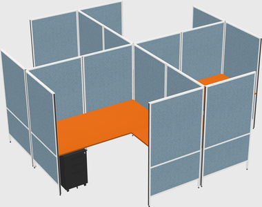 Modern modular quad l-shaped panel system