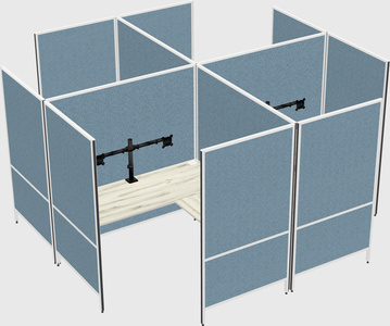 Modern modular quad l-shaped panel system