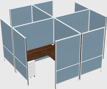Modern modular quad l-shaped panel system