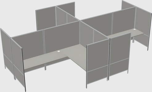 Modern modular quad l-shaped panel system