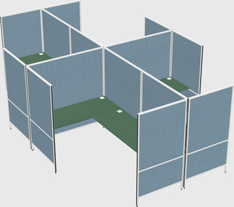 Modern modular quad l-shaped panel system