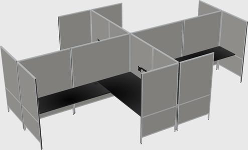 Modern modular quad l-shaped panel system