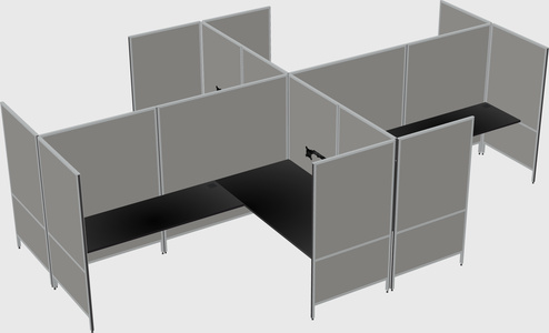 Modern modular quad l-shaped panel system