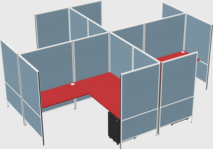 Modern modular quad l-shaped panel system