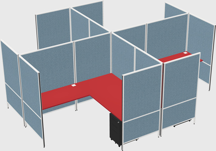 Modern modular quad l-shaped panel system