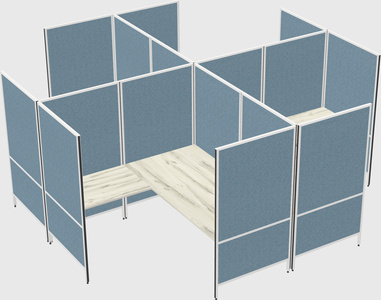 Modern modular quad l-shaped panel system