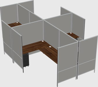 Modern modular quad l-shaped panel system