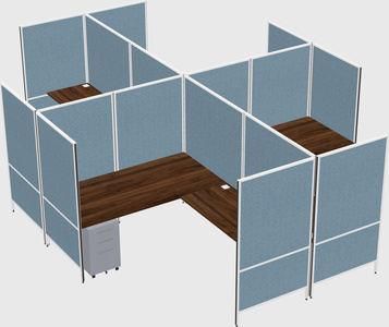 Modern modular quad l-shaped panel system