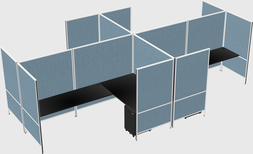 Modern modular quad l-shaped panel system