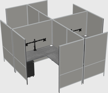 Modern modular quad l-shaped panel system