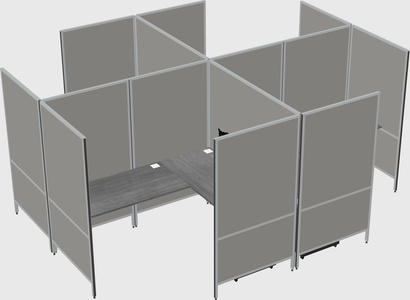 Modern modular quad l-shaped panel system