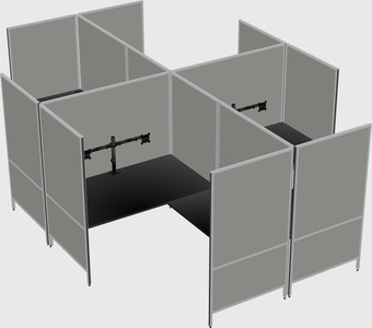 Système de panneaux modulaires modernes en forme de l quadruple