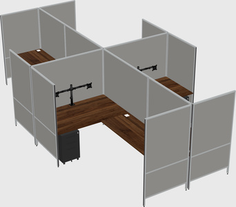 Modern modular quad l-shaped panel system
