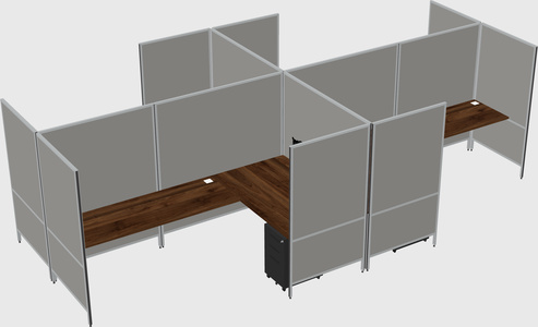 Modern modular quad l-shaped panel system
